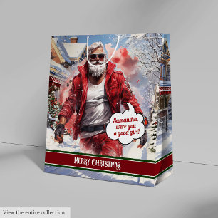 Large Gift Bag Handsome Santa Claus Keepsake