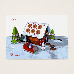 Large Gingerbread house Christmas Gift Tag
