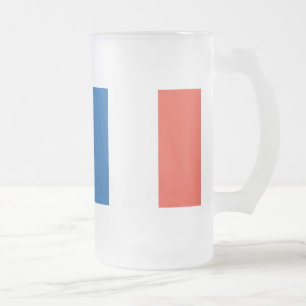 Large glass cup France flag