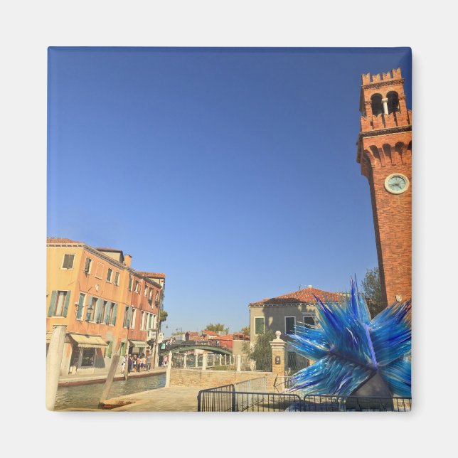 Large Glass Statue and Bell Tower, Italy Magnet (Front)
