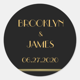 Large Gold And Black Great Gatsby Wedding Stickers