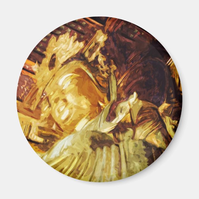 Large Gold Statue Kyoto Japan Abstract Magnet (Front)