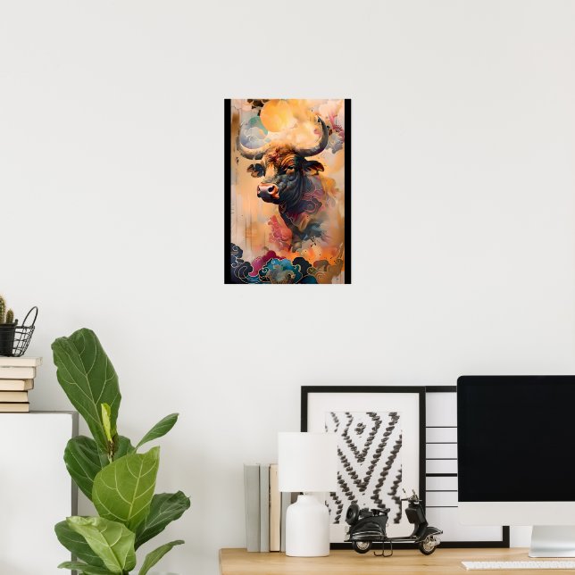 [Large] Golden Cattle and Dream Clouds / Golden Bu Poster (Home Office)
