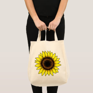 Large Golden Yellow Sunflower  Tote Bag
