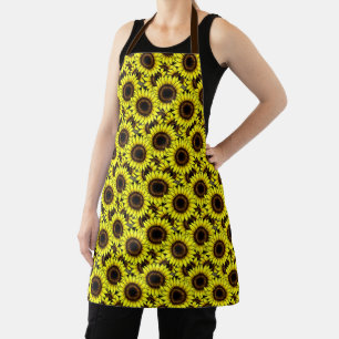 Large Golden Yellow Sunflowers Apron