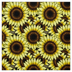Large Golden Yellow Sunflowers  Fabric