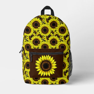 Large Golden Yellow Sunflowers Printed Backpack