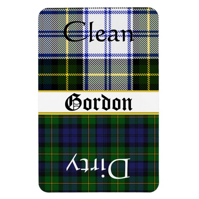 Large Gordon Tartan Plaid Dishwasher Magnet (Vertical)