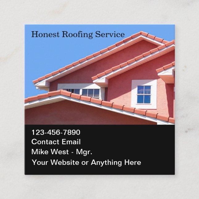 Large Graphic Roofing Professional Business Cards (Front)