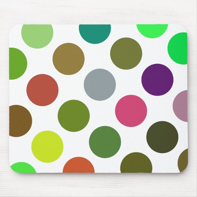 Large Green And Brown Dots Mouse Mat (Front)