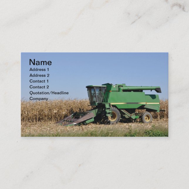 large green farming equipment business card (Front)