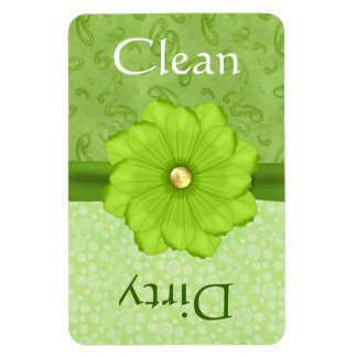 Large Green Floral Dishwasher Magnet