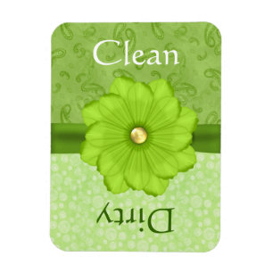 Large Green Floral Dishwasher Magnet