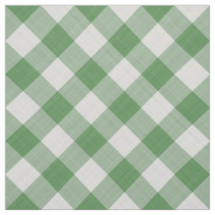 Large Green Gingham Checks Pattern Geometric Fabric