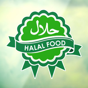 Large Green Halal Business Window Decal Sticker