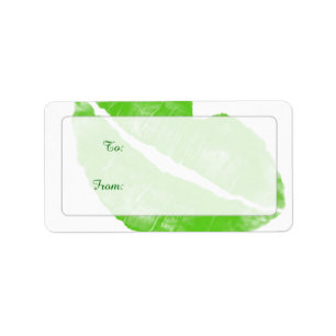 Large Green Irish Lipstick Blot on Transparent BG Label