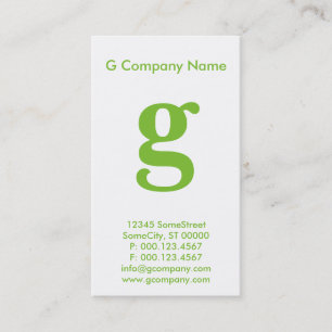 large green monogram business card