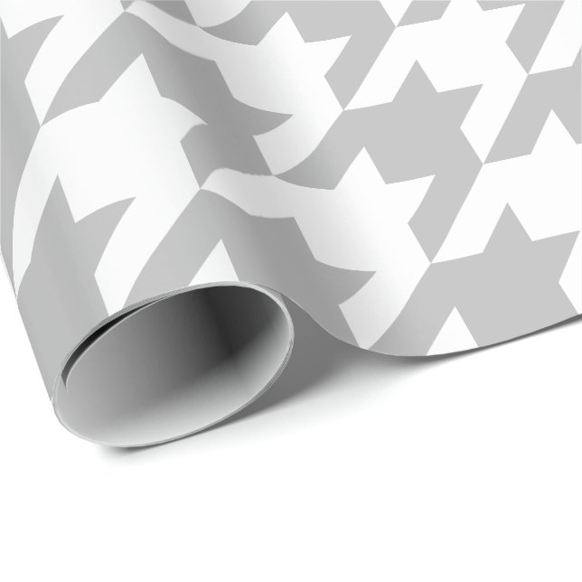 Large Grey and White Houndstooth Wrapping Paper (Roll Corner)