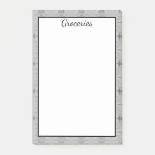 Large Grocery Note With Grey And Black