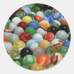 Large Group of Antique Toy Marbles Classic Round Sticker