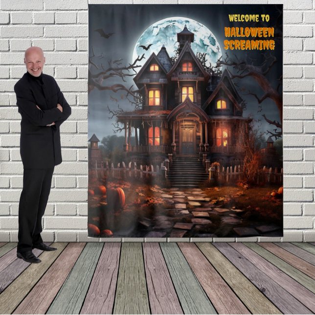 Large Halloween Haunted House Hanging Backdrop Tapestry (Creator Uploaded)