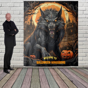 Large Halloween Werewolf Tapestry