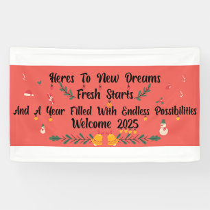 Large Happy New Year Banner 2025