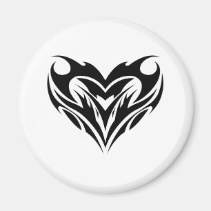 Large Heart Tribal Tattoo Design Magnet