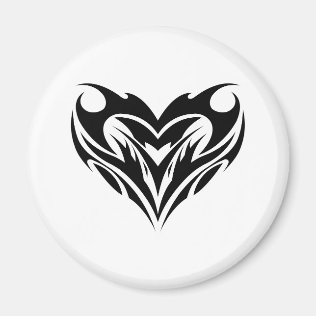 Large Heart Tribal Tattoo Design Magnet (Front)