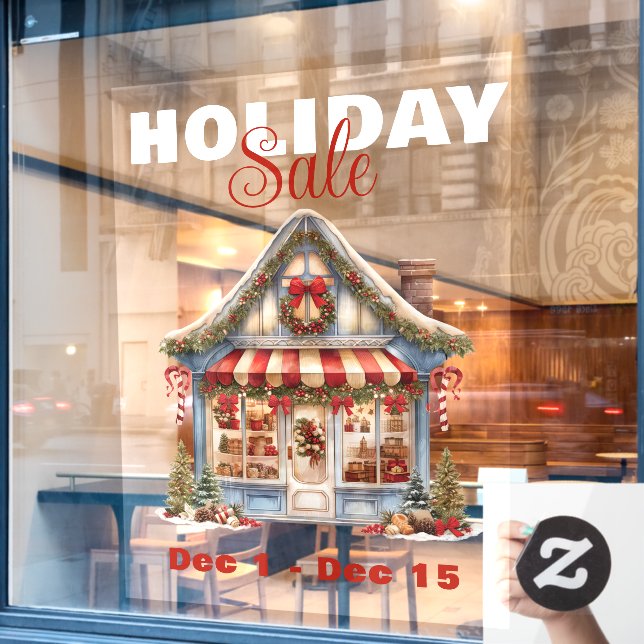 LARGE HOLIDAY SALE CHRISTMAS SHOP  WINDOW CLING (Cafe Window)