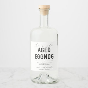 Large Homemade Aged Eggnog Bottle Label