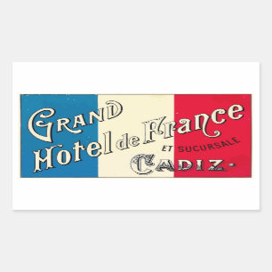 Large Hotel of France (Cadiz) Rectangular Sticker