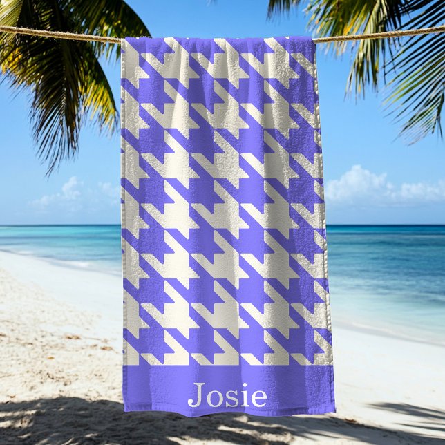 Large Houndstooth Pattern Blueberry Beach Towel (Creator Uploaded)