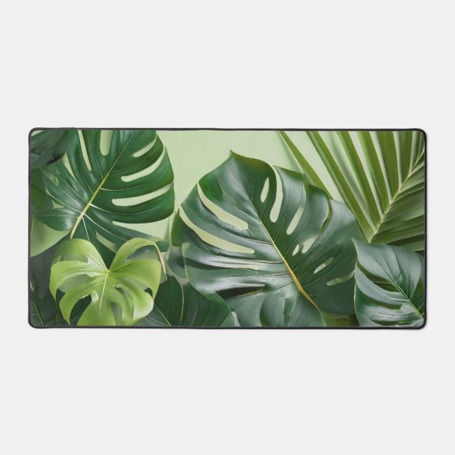 Large houseplant leaves  desk mat (Front)