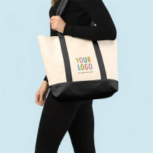 Large Impulse Canvas Tote Bag Custom Logo Black