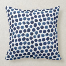 Large Indigo/Blue Watercolor Polka Dot Pattern