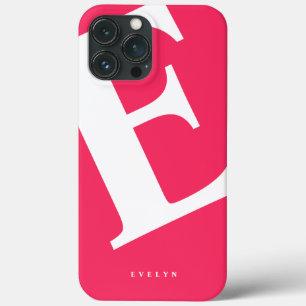 Large Initial Modern Typography Pink iPhone 13 Pro Max Case