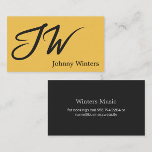 Large Initials Handwritten Type Business Card