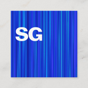 Large Initials - Square - Brushed Blue Square Business Card