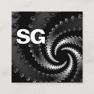 Large Initials - Square - Dark Vortex Business Card