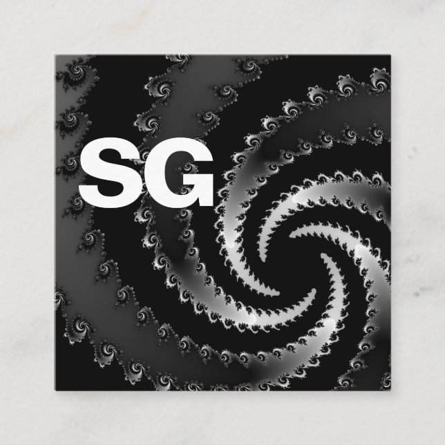 Large Initials - Square - Dark Vortex Business Card (Front)