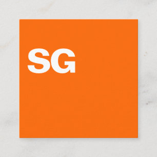 Large Initials - Square - Orange Square Business Card