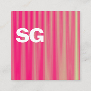 Large Initials - Square - Pink Ripples Square Business Card