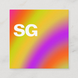 Large Initials - Square - Soft Colours 03 Square Business Card
