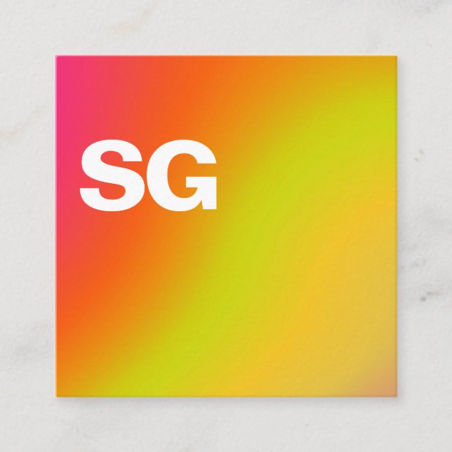 Large Initials - Square - Soft Colours Business Card (Front)