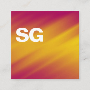 Large Initials - Square - Yellow Ripples Square Business Card