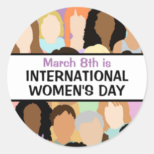 Large International Women's Day - March 8th Classic Round Sticker