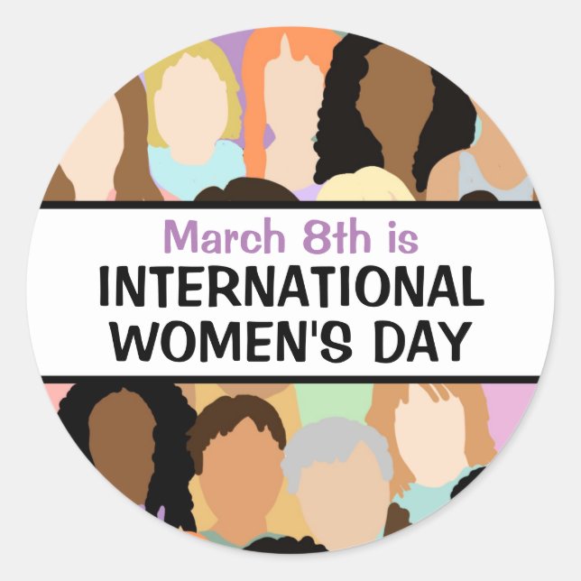 Large International Women's Day - March 8th  Classic Round Sticker (Front)