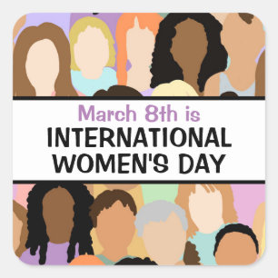 Large International Women's Day - March 8th Square Sticker