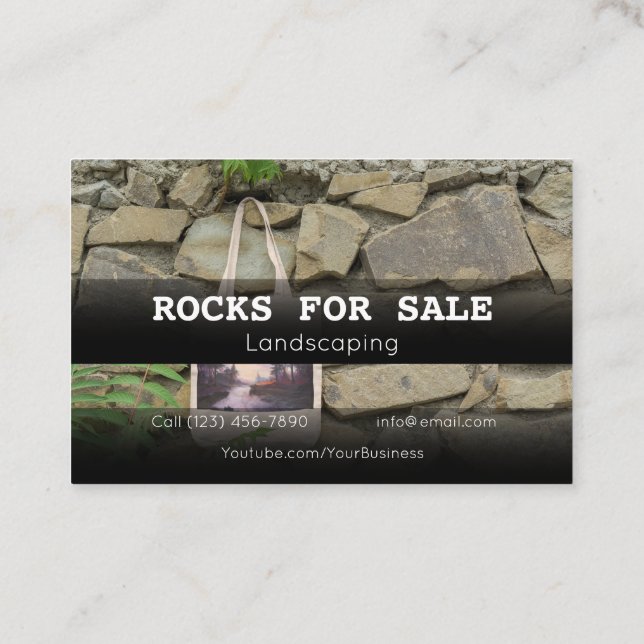 Large Landscaping Rocks For Sale Business Company  Business Card (Back)